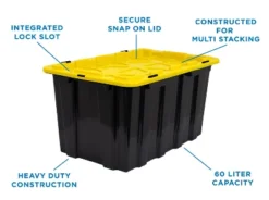 Mount-It! Heavy-Duty Plastic Storage Bins, Set Of 3, 60 Liter Capacity -Storage Specialty Store GUEST b5ac2ab7 fa09 4884 9844 038d95478d04