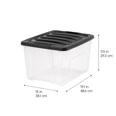 IRIS USA Plastic Storage Tote, Clear/Black 1 IRIS USA Plastic Storage Tote, Clear/Black