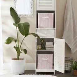 Set Of 2 11" X 11" X 11" Nonwoven Polyester Herringbone Square Storage Cube Mauve - Design Imports -Storage Specialty Store GUEST b9db9f70 25bb 4e10 b691 3ac7aa24c2e6