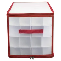 Home Basics Zippered 112 Ornament Storage Box, Red -Storage Specialty Store GUEST ba0e1e70 67c0 4885 9524 5cd9e30f7192