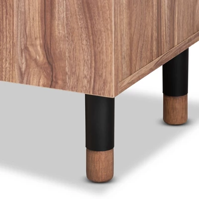 2 Door Valina Wood Entryway Shoe Storage Cabinet Brown - Baxton Studio 5 2 Door Valina Wood Entryway Shoe Storage Cabinet Brown - Baxton Studio - Image 5