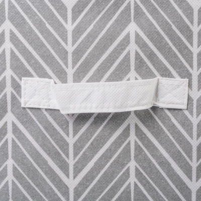 Set Of 2 13"x13"x13" Nonwoven Polyester Herringbone Square Storage Cube Gray - Design Imports 2 Set Of 2 13"x13"x13" Nonwoven Polyester Herringbone Square Storage Cube Gray - Design Imports - Image 2
