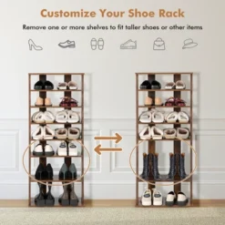 Costway Patented 7-Tier Double Rows Shoe Rack Vertical Wooden Shoe Storage Organizer Rustic White/Brown 14 Costway Patented 7-Tier Double Rows Shoe Rack Vertical Wooden Shoe Storage Organizer Rustic White/Brown -Storage Specialty Store GUEST bc32ce3f a881 4571 9af0 309da5982113