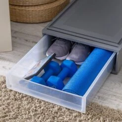 IRIS 27.5qt Underbed Plastic Storage Container With Sliding Organizer Drawers Gray/Clear -Storage Specialty Store GUEST bf98cb46 9353 4e3b 9fc7 6ef526014779