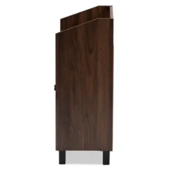 Rossin Walnut Finished 2 Door Wood Entryway Shoe Storage Cabinet With Open Shelf Brown - Baxton Studio -Storage Specialty Store GUEST c01fed4f 79b6 4737 9167 d484b550ef3e