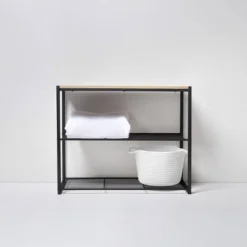 3 Tier Shoe Rack Black Metal With Natural Wood - Brightroom™ -Storage Specialty Store GUEST c136b996 a47b 4cd3 9536 a26df1deb6a1