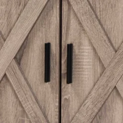 Wayne Farmhouse Wood 2 Doors Shoe Storage Cabinet Oak Brown - Baxton Studio -Storage Specialty Store GUEST c1464928 c3b0 4a56 88b1 07ce1d5fafd0