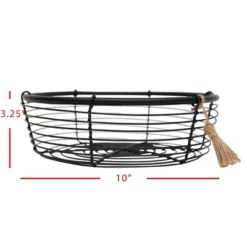 Black Metal & Jute Fruit Basket - Foreside Home & Garden -Storage Specialty Store GUEST c1d2d80f ae93 4b59 ae64 b5e84f72efcf