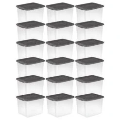 Sterilite 50 Quart Clear Latched Plastic Storage Container