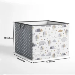 Bacati - Woodlands Gray/Beige Neutral Cotton Storage Box Large -Storage Specialty Store GUEST c2a7ba1d 1a46 420b 8469 3d6725fe8873