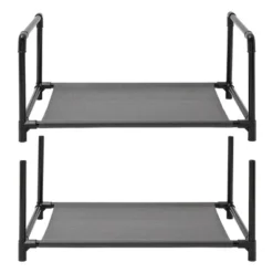 Juvale 2 Pack Black 4-Tier Narrow Shoe Rack For Entryway, Metal Free Standing Shelf Organizer For Closet, 17 X 11 X 30 In -Storage Specialty Store GUEST c38b774b 1f91 49c2 9867 a6ed89e34c94