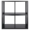 27" Timothy Shelf 2X2 Slots Black - Winsome