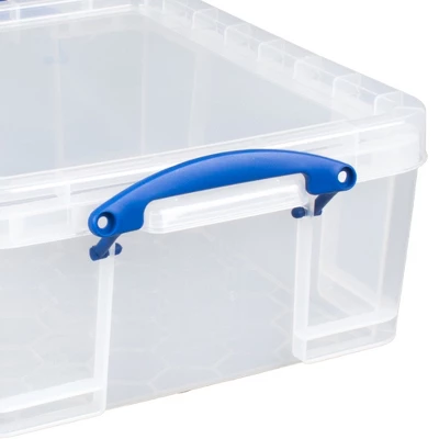 Really Useful Box 17 Liter Plastic Stackable Storage Container With Snap Lid & Built-In Clip Lock Handles For Home Or Office Organization, Clear 2 Really Useful Box 17 Liter Plastic Stackable Storage Container With Snap Lid & Built-In Clip Lock Handles For Home Or Office Organization, Clear - Image 2