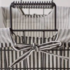 Design Imports Set Of 2 Farmhouse Black Wire Ticking Stripe Liner Baskets Black/White -Storage Specialty Store GUEST c690475b af49 4b99 b65a 503ebeba802f