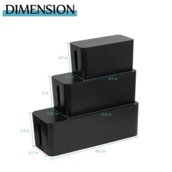 NEX 3pk Wire Organizers With Cover Black -Storage Specialty Store GUEST c80a54a7 f4b9 4c37 9a78 f6889902d09a