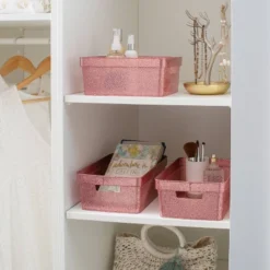 Simplify 3pk Small Glitter Totes Pink -Storage Specialty Store GUEST c8215433 d38b 4ae3 8217 e88776efcc8d