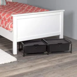 J&V TEXTILES Metal Frame Underbed Storage With Lids, Requires At Least 8”H Clearance From Floor To Bed Frame, Black, 2-Drawer -Storage Specialty Store GUEST c933bf47 89fb 40cb 8098 0c715e0c4231