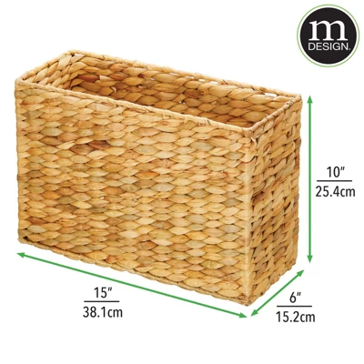 MDesign Hyacinth Rice Weave Toilet Tank Bathroom Storage Basket Bin 2 MDesign Hyacinth Rice Weave Toilet Tank Bathroom Storage Basket Bin - Image 2