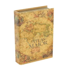 Vintage Reflections Rustic Wood-Style MDF And Synthetic Leather "Atlas Maior" Book Box Set 3ct - Olivia & May -Storage Specialty Store GUEST caddce11 ea1c 4975 8ce4 3dd244822b50
