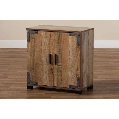 2 Door Cyrille Wood Shoe Cabinet Brown - Baxton Studio 8 2 Door Cyrille Wood Shoe Cabinet Brown - Baxton Studio - Image 8