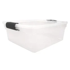 Storage Specialty Store 32 Homz 15.5 Qt Plastic Multipurpose Stackable Clear Storage Container Bins With Lid For Home Or Office Organization, Gray Latch (4 Pack)