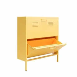 Cache 2 Door Shoe Storage Cabinet Yellow - Novogratz -Storage Specialty Store GUEST cc045163 4e85 40a0 a430 1e93b54f92f0