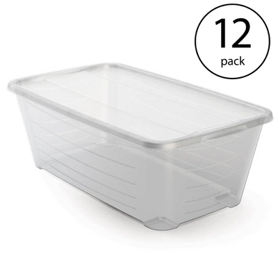 Life Story 6 Qt Rectangular Clear Plastic Protective Storage Shoe Box, 12 Pack 1 Life Story 6 Qt Rectangular Clear Plastic Protective Storage Shoe Box, 12 Pack