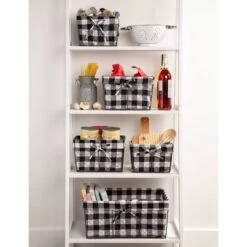 Design Imports Set Of 5 Vintage Gray Chicken Wire Check Liner Baskets Black/White 8 Design Imports Set Of 5 Vintage Gray Chicken Wire Check Liner Baskets Black/White -Storage Specialty Store GUEST cc804aaa afa3 4701 9f80 8daffb8c5813