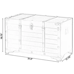 Vintiquewise Brown Large Wooden Storage Trunk With Lockable Latch -Storage Specialty Store GUEST cf528ca4 3c0f 410f 930a bf2c5e2adff5