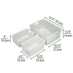 MDesign Plastic Home Storage Organizer Box, Set Of 3 -Storage Specialty Store GUEST d1618a64 336c 4285 88d5 c6a71c668c8d
