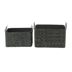 Set Of 2 Leather Storage Baskets Brown - Olivia & May -Storage Specialty Store GUEST d1a05250 9961 4eb3 a4cc 4c1fd363094e