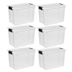 Storage Specialty Store 39 Sterilite 30 Quart (6 Pack) & 18 Quart (6 Pack ) Clear Plastic Stackable Storage Container Bin Box Tote With White Latching Lid Organizing Solution