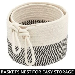 MDesign Woven Cotton Rope Bathroom Basket With Tie Handle, Set Of 2 -Storage Specialty Store GUEST d43189ed 6240 478b 9e24 6463620ff8c6