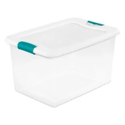 Sterilite 6 Qt Latch Storage Box,12 Pack, And 64 Qt Latch Storage Box, 6 Pack