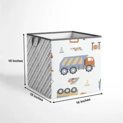 Bacati - Construction Multicolor Boys Cotton Storage Box Small -Storage Specialty Store GUEST d67c8a14 e0a2 48aa bc1a d1f8d2ed933f