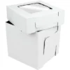 O'Creme White/Kraft 2-Piece Square Cake Box 8 Inch X 8 Inch X 8 Inch High With Scalloped Window - Pack Of 25