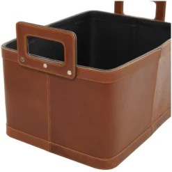 Set Of 2 Large Leather Storage Baskets Brown - Olivia & May -Storage Specialty Store GUEST d835f473 6ff8 4023 bf5e 9284e8a6c221