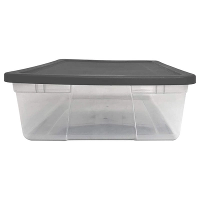 Homz Snaplock Multipurpose 28 Quart Clear Stackable Storage Container Bins With Tight Seal Lids For Indoor Home Organization, (2 Pack) 2 Homz Snaplock Multipurpose 28 Quart Clear Stackable Storage Container Bins With Tight Seal Lids For Indoor Home Organization, (2 Pack) - Image 2