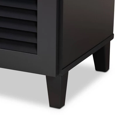 Shelf Wood Shoe Storage Cabinet With Drawer Coolidge Black - Baxton Studio 5 Shelf Wood Shoe Storage Cabinet With Drawer Coolidge Black - Baxton Studio - Image 5