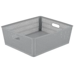 Simplify 2pk Large Slide And Stack Storage Shallow Totes Gray