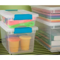 Sterilite Medium Stackable Clear Plastic Storage Tote Container With Clear Latching Lid & Green Clips For Home & Office Organization -Storage Specialty Store GUEST dc589af6 8df1 4ba5 91d3 f405cf119a7a