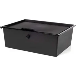 J&V TEXTILES Metal Frame Underbed Storage With Lids, Requires At Least 8”H Clearance From Floor To Bed Frame, Black, 2-Drawer