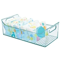 MDesign Plastic Storage Organizer Bin For Child/Kids Items, 2 Pack - Sea Blue -Storage Specialty Store GUEST dd536996 9b0d 4c05 9d3b f0671c44c86f