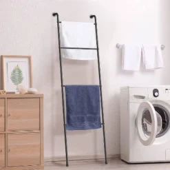 NEX 4 Tier Ladder Style Towel Rack Black -Storage Specialty Store GUEST e352437c 9e07 4a5e 8806 97598d9c0609