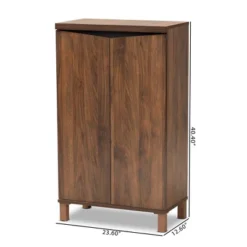 Talon Two-Tone Wood 2 Door Shoe Storage Cabinet Walnut Brown/Dark Gray - Baxton Studio -Storage Specialty Store GUEST e3867a73 fe98 48fb 83d2 acf26ef37483
