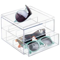 MDesign Plastic Glasses Storage Organizer Box Holder, 2 Drawers -Storage Specialty Store GUEST e3f5c5f9 774d 4e15 b76b 1eed9ed05b36