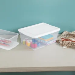 Sterilite 16 Quart Stackable Clear Plastic Storage Tote Container With Opaque Latching Lid For Home And Office Organization -Storage Specialty Store GUEST e4222ebb b9c6 428f adde 8a31c39378ab