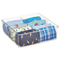 MDesign Plastic Divided Closet Storage Bin - Clear -Storage Specialty Store GUEST e4b74693 4d7a 4be1 910f 72b61e7fa875