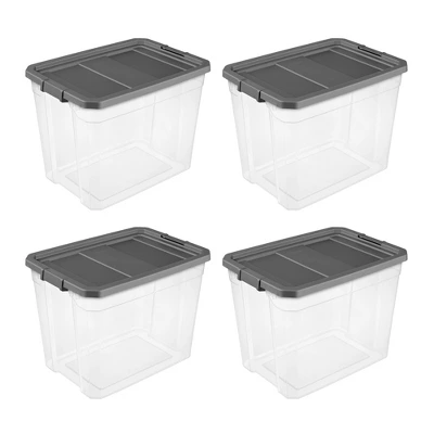 Sterilite 108 Qt. Clear Stacker Storage Container Tote W/ Latching Lid 5 Sterilite 108 Qt. Clear Stacker Storage Container Tote W/ Latching Lid - Image 5