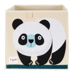 3 Sprouts Children's Large 13 Inch Foldable Fabric Storage Cube Box Panda Bear Toy Bin With Blue Peacock Toy Bin -Storage Specialty Store GUEST eb0e934f 6b7b 44cc 9429 5bdce45875cc